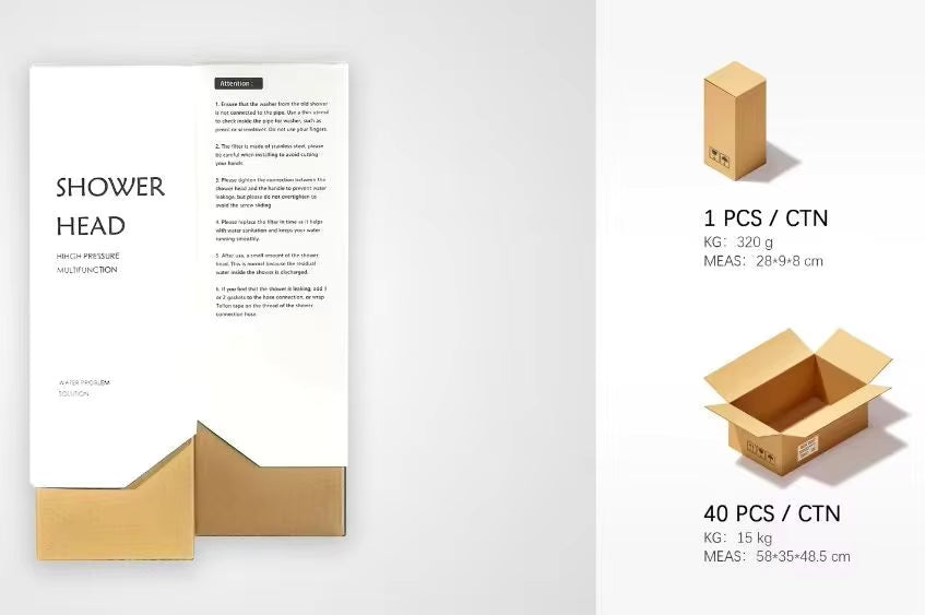 AquaGlow™ Pommeau de douche filtrant CH002 – Double filtre PP + Vitamine C