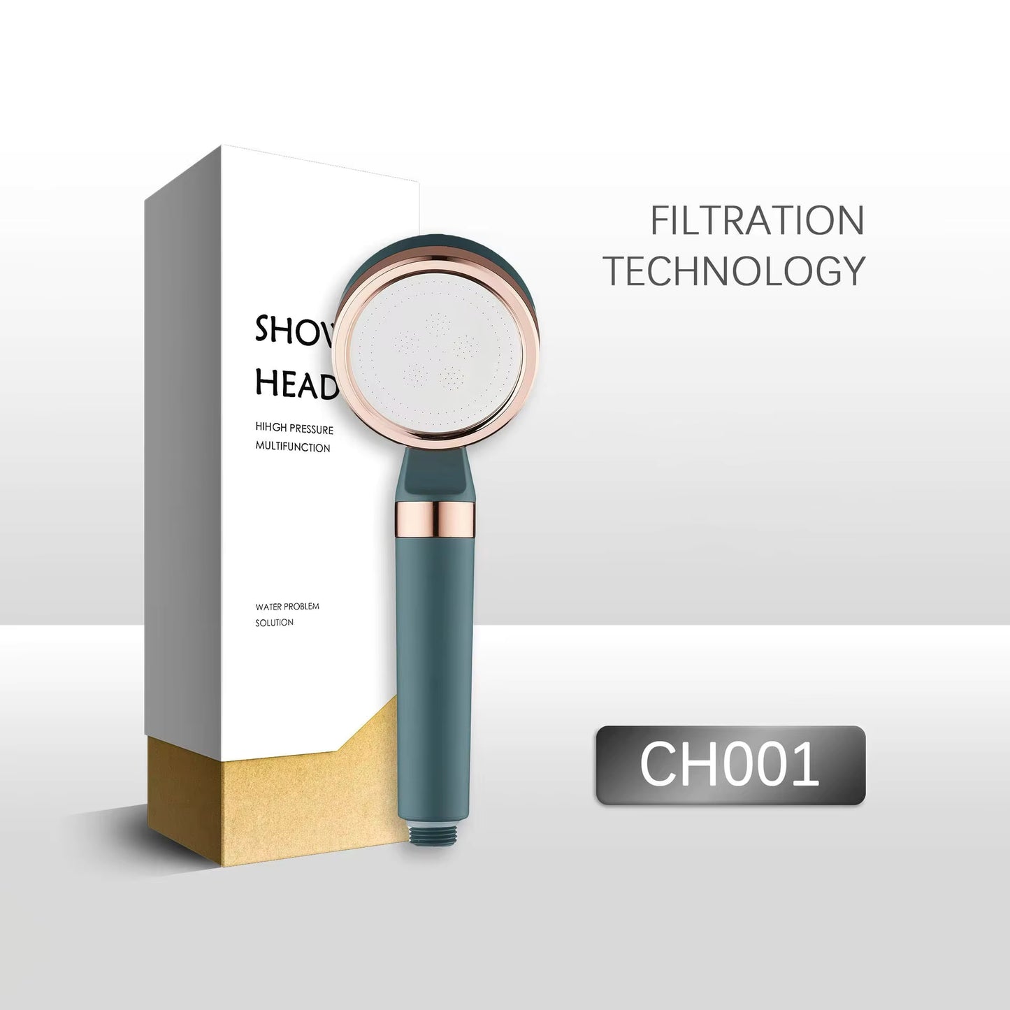 AquaGlow™ Pommeau de douche filtrant CH002 – Double filtre PP + Vitamine C